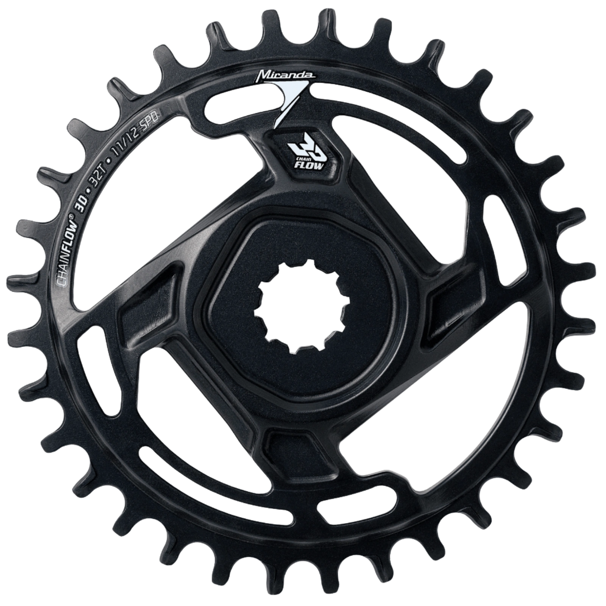 XMod Spiderless CF3D SE12 Chainring 32 Teeth Aluminium