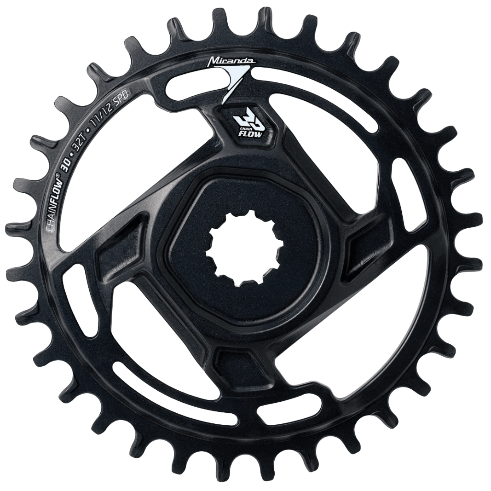 XMod Spiderless CF3D SE12 Chainring 32 Teeth Aluminium