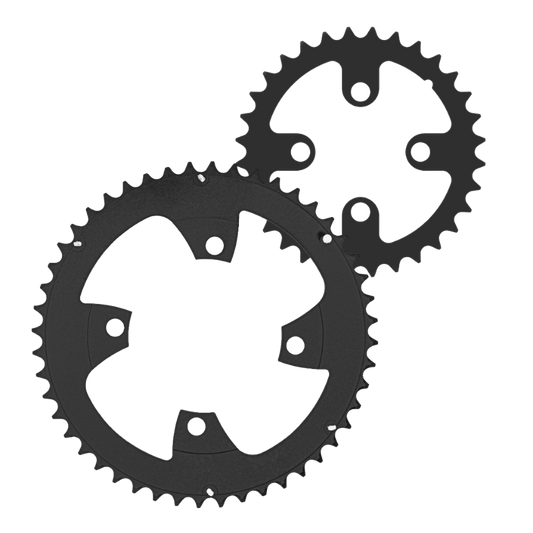 XMod Road Double Chainring 30/46 Teeth Aluminium Black for ROAD