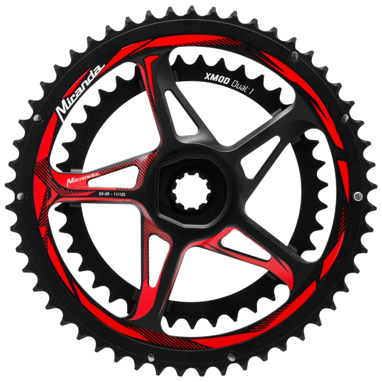 XMod Road Spiderless Double Chainring 34/50 Teeth Aluminium Black for ROAD