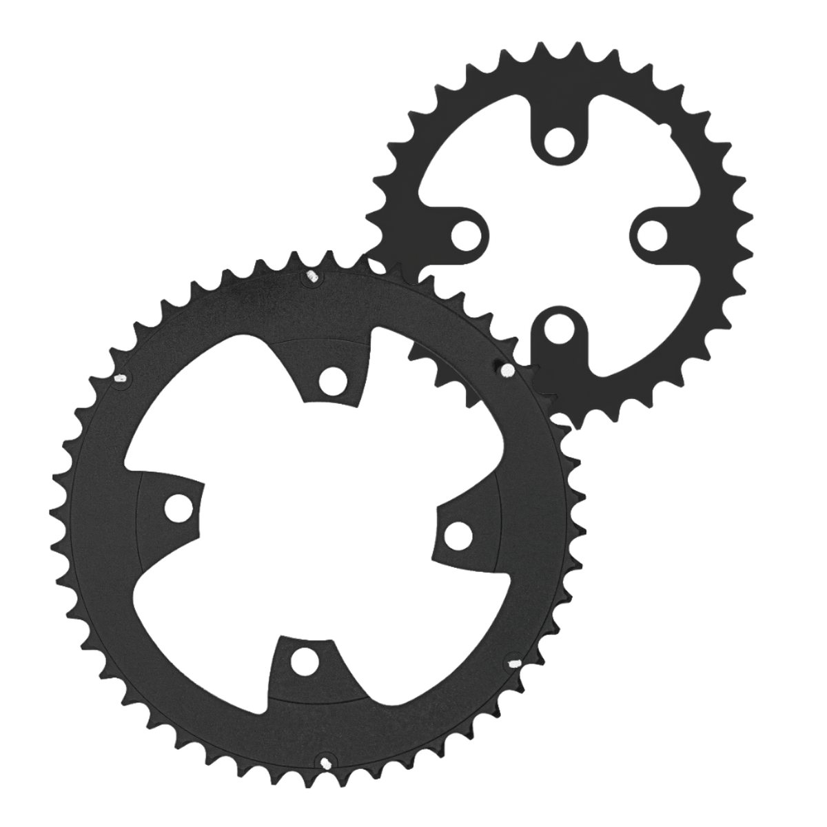 XMod Road Double Chainring 30/46 Teeth Aluminium Black for ROAD