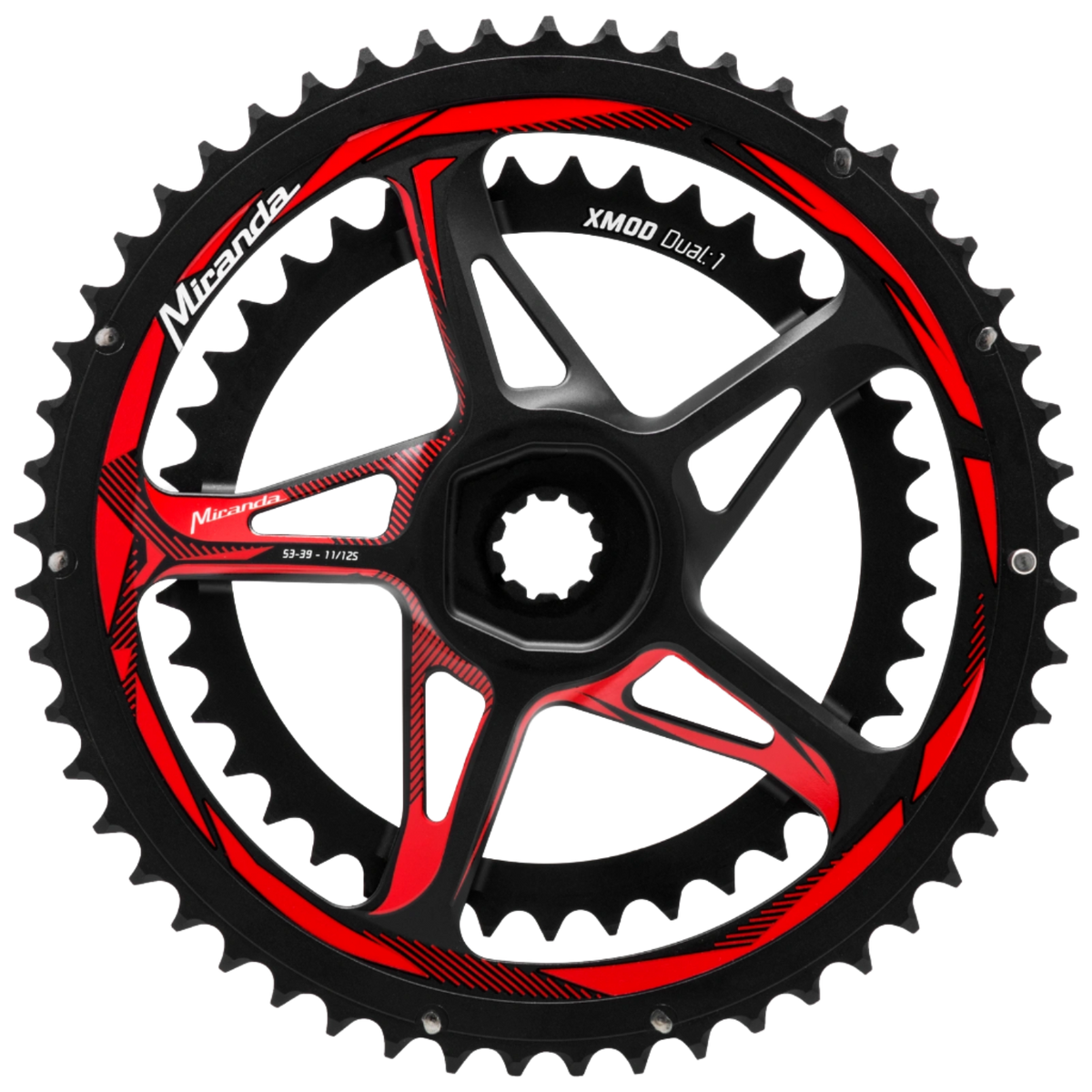 XMod Road Spiderless Double Chainring 34/50 Teeth Aluminium Black for ROAD